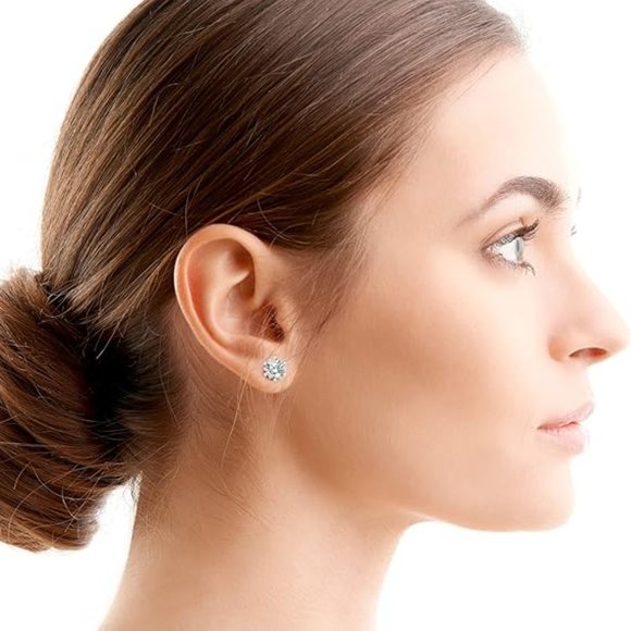 2 ct. Certified D Color VVS1 Moissanite Solitaire Stud Earrings NWB - Picture 7 of 9